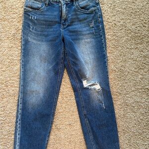 Kut from the Kloth Dark Blue Distressed Skinny Jeans